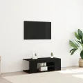 Meuble TV  avec lumières LED en chêne noir, 90x39x30 cm, en bois d'ingénierie
