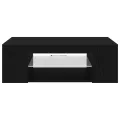 Meuble TV  avec lumières LED en chêne noir, 90x39x30 cm, en bois d'ingénierie