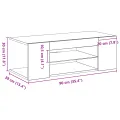 Meuble TV  avec lumières LED en chêne noir, 90x39x30 cm, en bois d'ingénierie