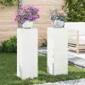 Supports de Plantes Pillar 2 pcs Blanc 24x24x75 cm Acier