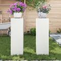 Supports de Plantes Pillar 2 pcs Blanc 24x24x75 cm Acier