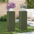 Supports de Plantes d'Extérieur Pilier 2 pcs Vert Olive 24x24x75 cm Acier