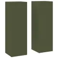 Supports de Plantes d'Extérieur Pilier 2 pcs Vert Olive 24x24x75 cm Acier
