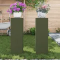 Supports de Plantes d'Extérieur Pilier 2 pcs Vert Olive 24x24x75 cm Acier