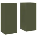 Supports de Plantes Extérieurs Pillar 2 pcs Vert Olive 24x24x55 cm Acier