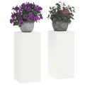 Supports de Plantes d'Extérieur set de 2 blancs, 24x24x55 cm, Acier
