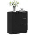 Buffet en chêne noir  60x30x70 cm en bois d'ingénierie
