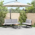 Ensemble de canapé de jardin 3 pièces  avec coussins gris clair