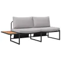 Ensemble de canapé de jardin 3 pièces  avec coussins gris clair