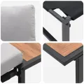 Ensemble de canapé de jardin 3 pièces  avec coussins gris clair