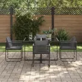 Ensemble de repas de jardin 6 pièces  avec coussins en acier et poly rotin