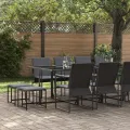 Ensemble de jardin pour manger de 16 pièces avec des coussins en acier et en textilène