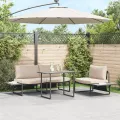 Table de Jardin Grise 100x55x70 cm DPC et Acier