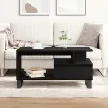 Table basse  en chêne noir 90x49x45 cm en bois d'ingénierie