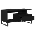Table basse  en chêne noir 90x49x45 cm en bois d'ingénierie