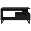 Table basse  en chêne noir 90x49x45 cm en bois d'ingénierie