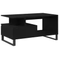 Table basse  en chêne noir 90x49x45 cm en bois d'ingénierie
