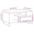 Table basse  en chêne noir 90x49x45 cm en bois d'ingénierie