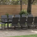 Ensemble de salle à manger de jardin de 19 pièces avec coussins en acier et textilène