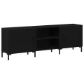 Meuble TV  Noir Chêne 150x30x50 cm Bois d'ingénierie