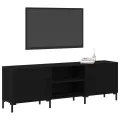 Meuble TV  Noir Chêne 150x30x50 cm Bois d'ingénierie