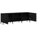 Meuble TV  Noir Chêne 150x30x50 cm Bois d'ingénierie