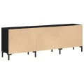 Meuble TV  Noir Chêne 150x30x50 cm Bois d'ingénierie