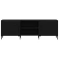 Meuble TV  Noir Chêne 150x30x50 cm Bois d'ingénierie