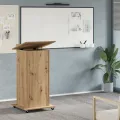 Podium avec Roues en Chêne Artisan en Bois d'Ingénierie