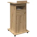 Podium avec Roues en Chêne Artisan en Bois d'Ingénierie