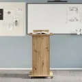Podium avec Roues en Chêne Artisan en Bois d'Ingénierie