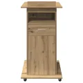 Podium avec Roues en Chêne Artisan en Bois d'Ingénierie