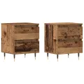 Armoires de chevet  2 pcs Bois ancien 40x35x50 cm Bois reconstitué