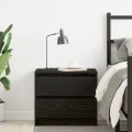Table de chevet en chêne noir 50x40x43,5 cm en bois d'ingénierie