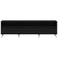 Meuble TV Noir 150x30x44,5 cm en bois d'ingénierie