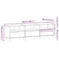 Buffet TV en bois vieilli 150x30x44,5 cm en bois d'ingénierie
