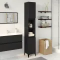 Cabinet de Salle de Bain  Noir Chêne 30x30x190 cm Bois d'ingénierie