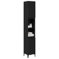 Cabinet de Salle de Bain  Noir Chêne 30x30x190 cm Bois d'ingénierie