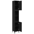 Cabinet de Salle de Bain  Noir Chêne 30x30x190 cm Bois d'ingénierie