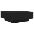 Table basse  avec lumières LED Chêne noir 80x80x31 cm