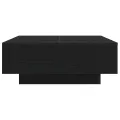 Table basse  avec lumières LED Chêne noir 80x80x31 cm