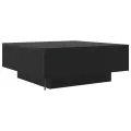 Table basse  avec lumières LED Chêne noir 80x80x31 cm