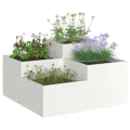 Jardinière  80x80x48 cm Acier Blanc