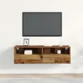 Meuble TV mural  en bois ancien 100x30x30 cm en bois d'ingénierie