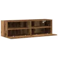 Meuble TV mural  en bois ancien 100x30x30 cm en bois d'ingénierie