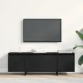 Meuble TV  Noir Chêne 120x30x40,5 cm en bois de génie