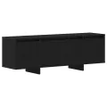 Meuble TV  Noir Chêne 120x30x40,5 cm en bois de génie