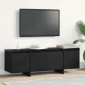 Meuble TV  Noir Chêne 120x30x40,5 cm en bois de génie