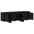 Meuble TV  Noir Chêne 120x30x40,5 cm en bois de génie