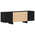 Meuble TV  Noir Chêne 120x30x40,5 cm en bois de génie